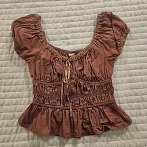 Women's Dusty Mauve Ruched Blouse